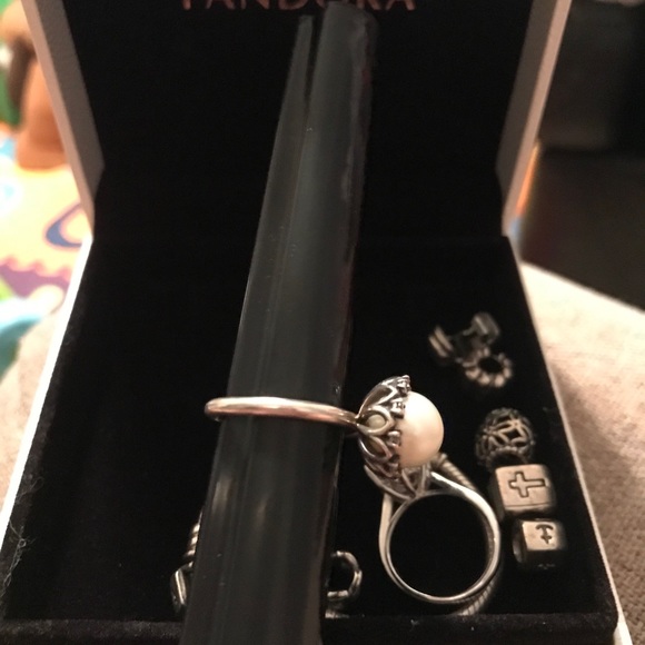 Pandora Ring Pearl Everlasting Grace 4.5 - Picture 3 of 4